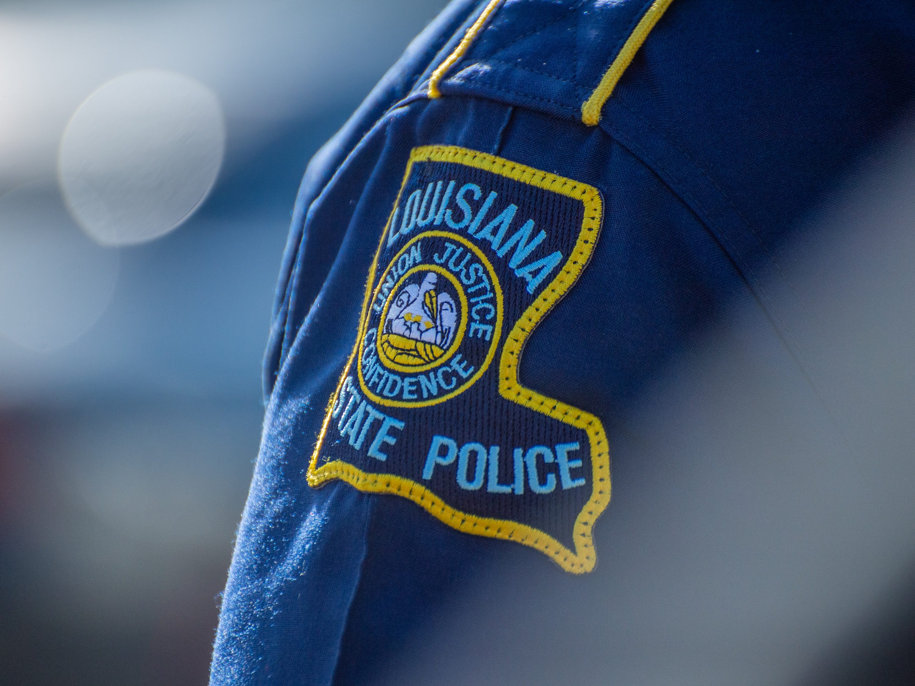 A Louisiana State Police patch is shown in a 2021 file photo.